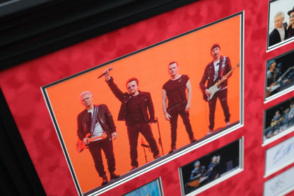 U2 Bono and The Edge signed White Card Photograph Framed Display - Memorabilia Framers Shop