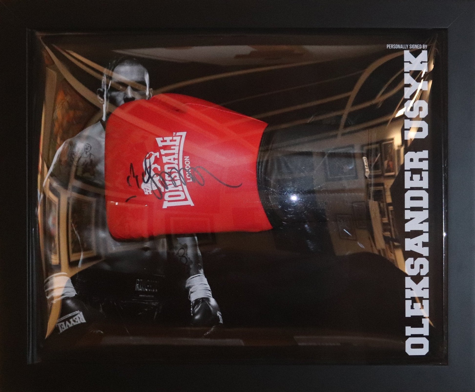 Usyk Signed Glove Framed Display - Memorabilia Framers Shop