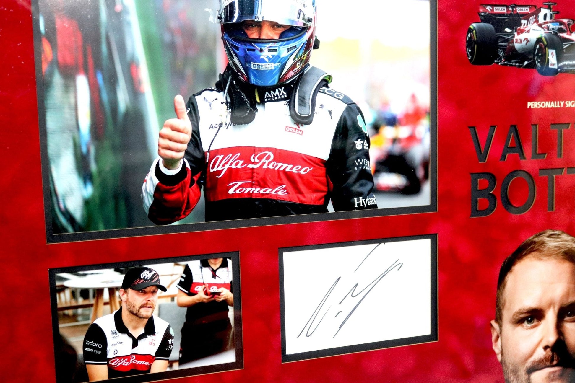 Valtteri Bottas Signed White Card Framed Display - Memorabilia Framers Shop