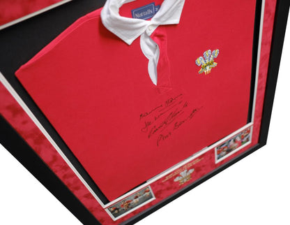 Welsh Rugby Legends Shirt Signed Barry John, Phil Bennett, JPR Williams, Gareth Edwards - Memorabilia Framers Shop