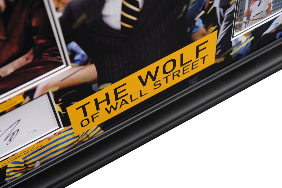 Wolf Of Wall Street Signed by Di Caprio and Margot Robbie - Memorabilia Framers Shop