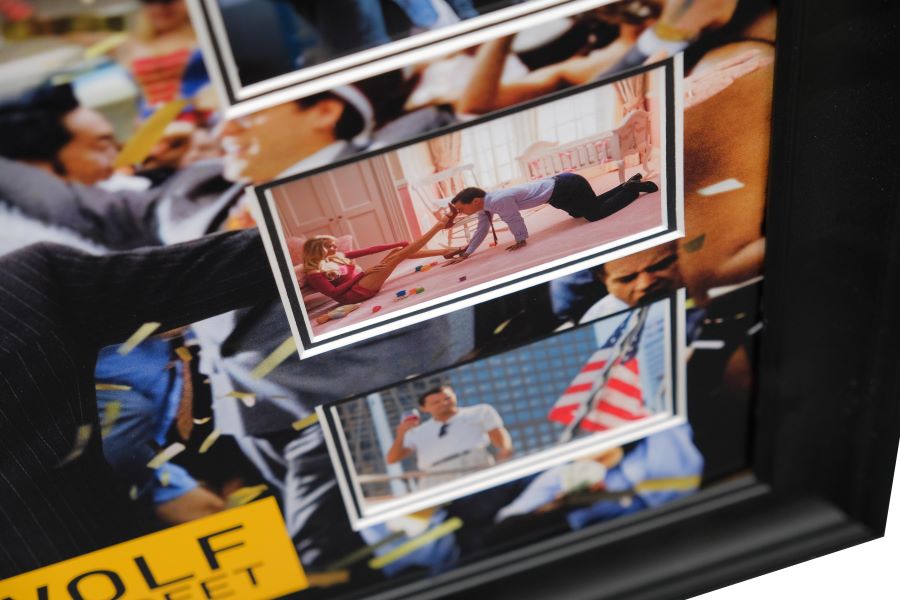 Wolf Of Wall Street Signed by Di Caprio and Margot Robbie - Memorabilia Framers Shop