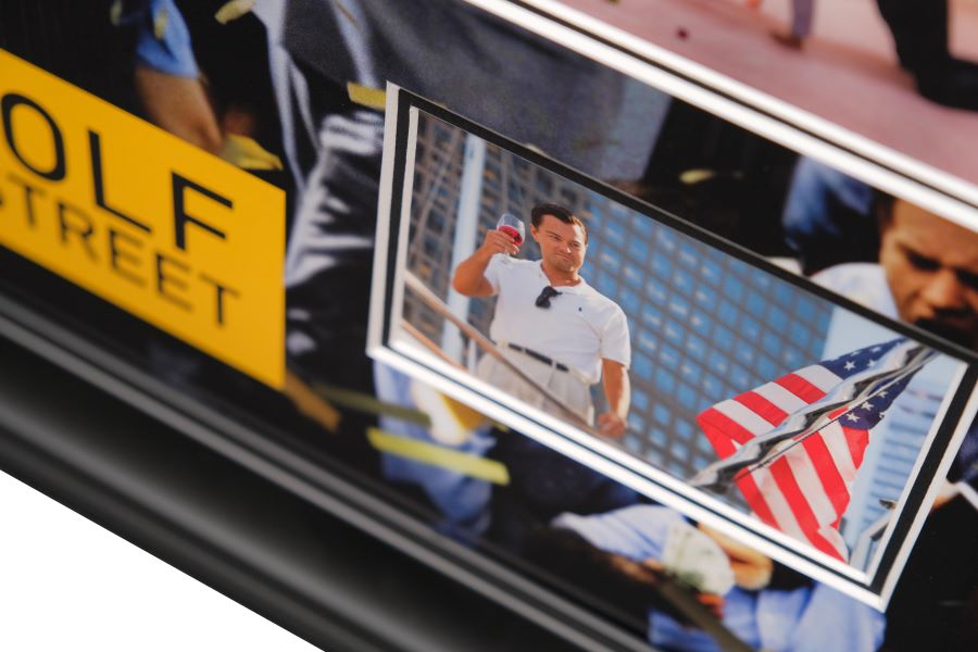 Wolf Of Wall Street Signed by Di Caprio and Margot Robbie - Memorabilia Framers Shop